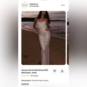 Meshki Jasmyn Hot Fix with Mesh Nude Maxi Dress